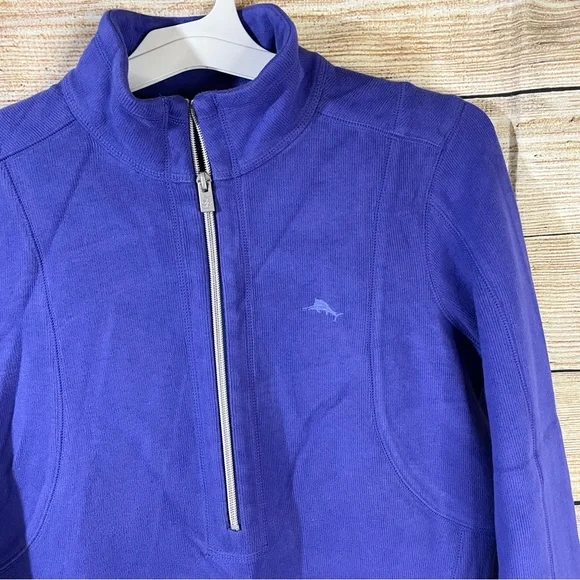 TOMMY BAHAMA 🌴 Women’s Aruba Half-Zip Pullover Royal Blue/Purple - Picture 2 of 7
